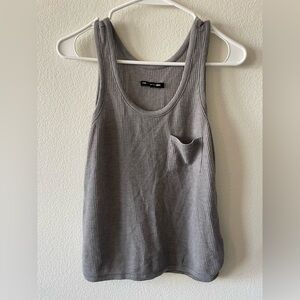Rag and bone jeans waffle knit dark grey tank top